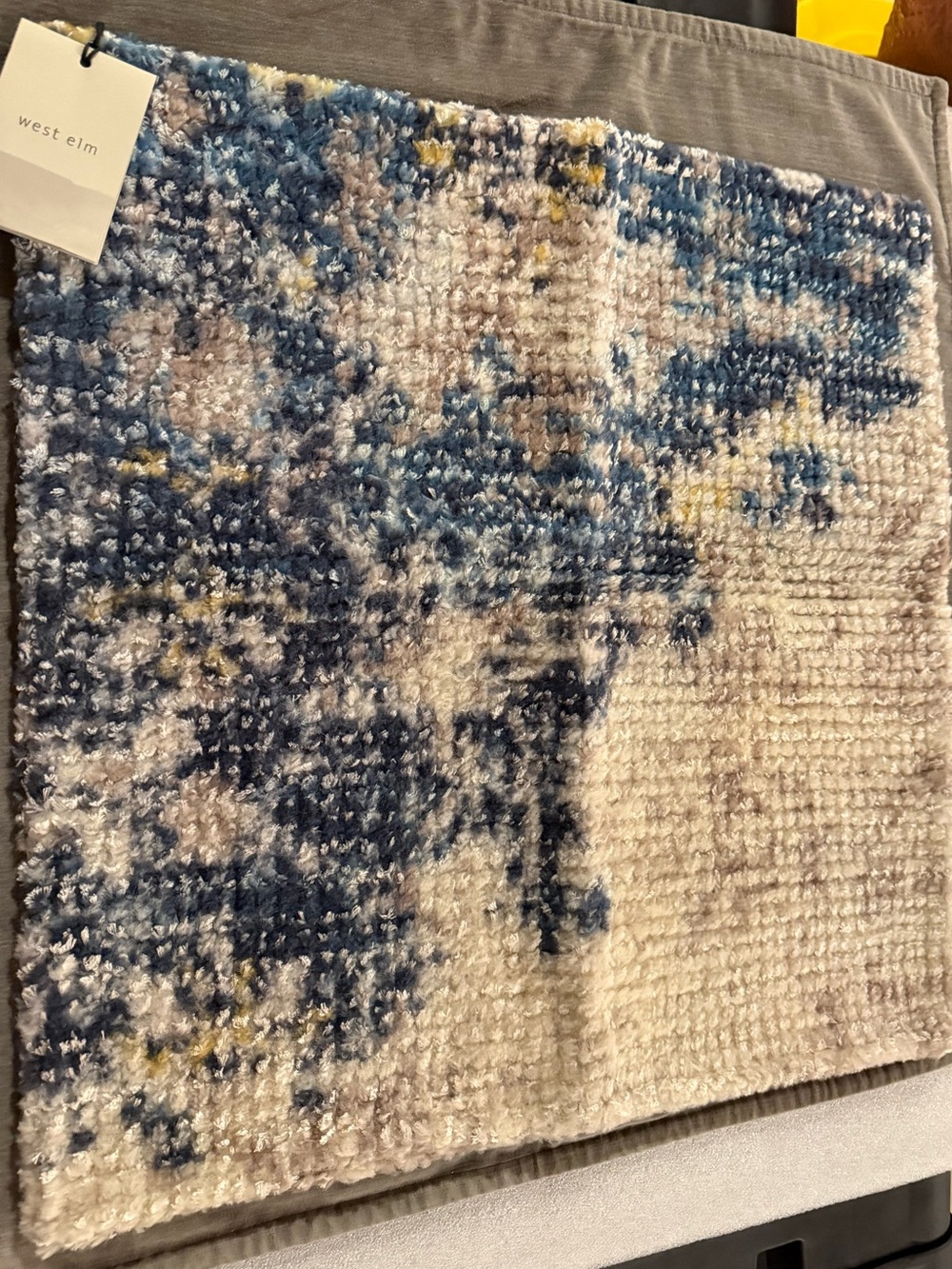 New West Elm Wool Fading Rug Pillow Cover, Blue Multi, 20”